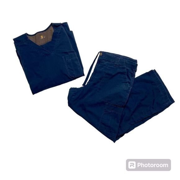 Carhartt Scrubs SET Tops & Bottoms Navy Men’s Size XL - Picture 1 of 16